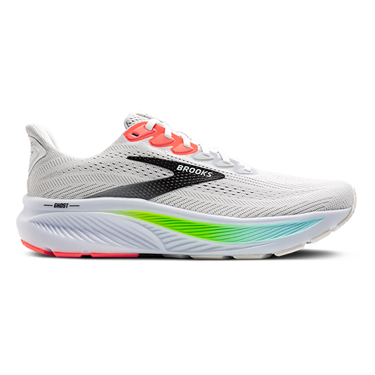 Brooks Ghost 17 White - Pink Clay - Gecko