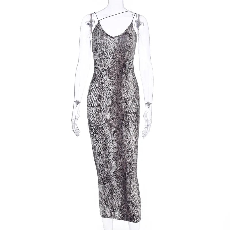 leopard print sleeveless midi dress
