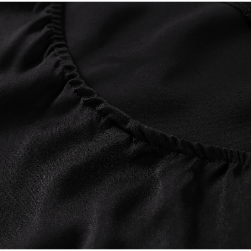 Sexy Satin Ribbon Party Dress Women Elegant Halter Backless Off Shoulder Sleeveless Female Dresses 2024 Summer Solid Robe Gown