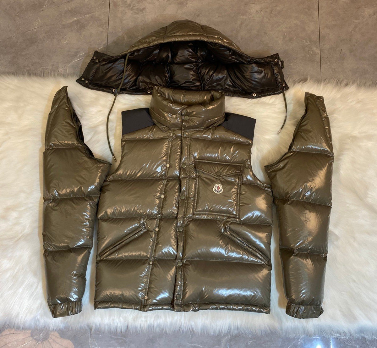 Moncler Glossy Convertible Puffer Coat