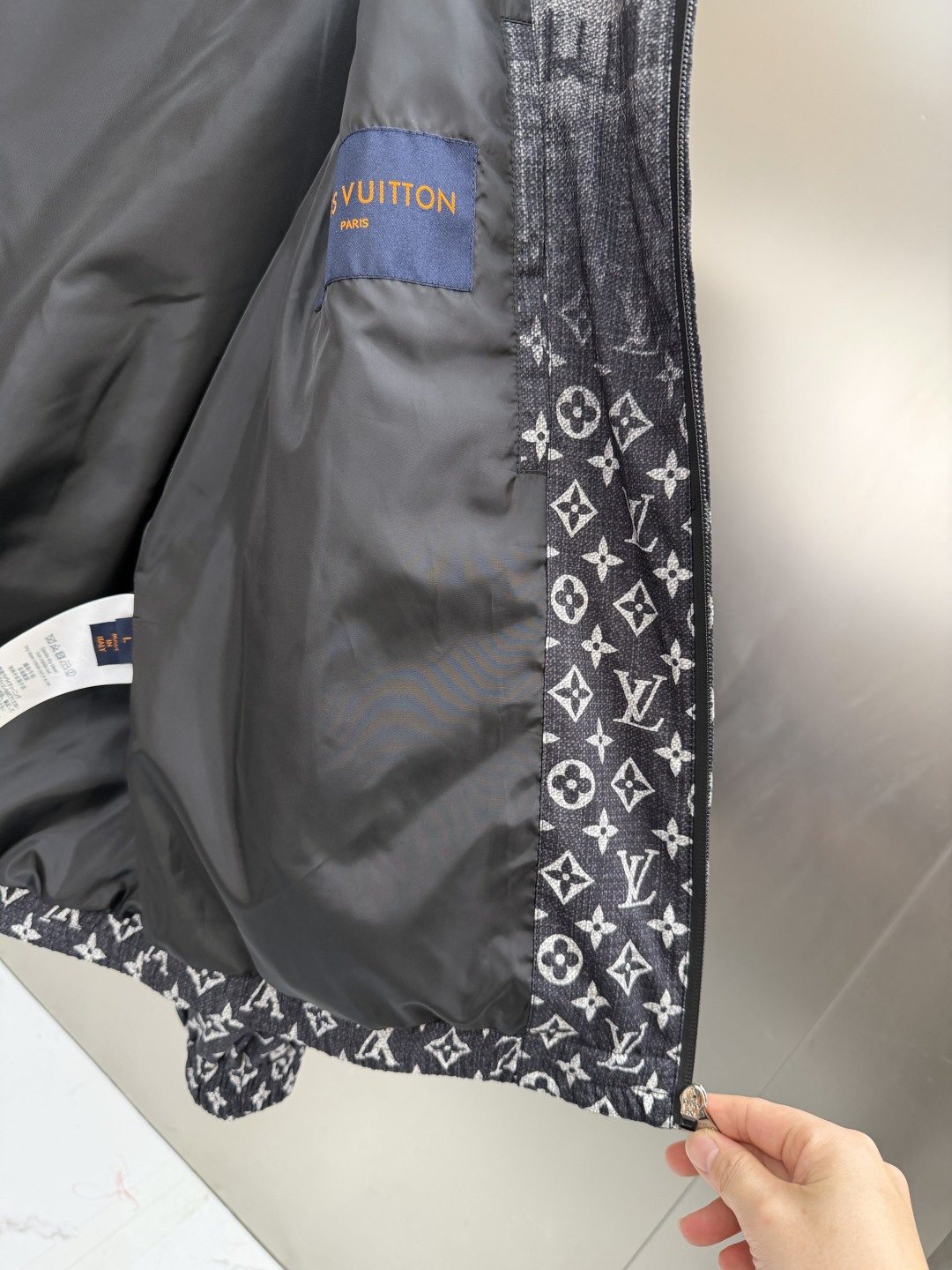 LV Gradient Panel Hooded Jacket