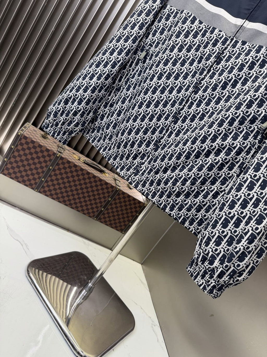 Dior Hooded Monogram Stripe Jacket