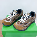 ORBIT SNEAKER IN CHOCOLATE BROWN SUEDE AND METALLIC MESH