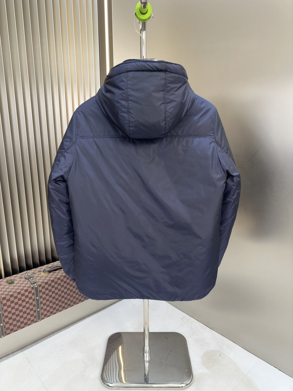 Prada Hooded Puffer Jacket with Triangle Chest Badge